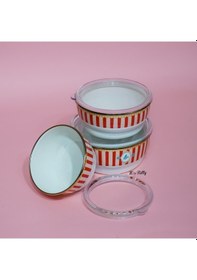 Resim Bellisima 3'lü Emaye Saklama Kabı 14-16-18 Cm Pembe 