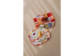 Resim Oh la la Koala For Little Ones Turuncu Biyeli 2li Sıvı Geçirmez Mama Önlüğü 6-36 Ay 