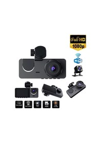 Resim Araç İçi Fullhd 3 Kameralı Y15 170 Derece Yol Takip, İç Mekan Ve Arka Kamera Kayıt 