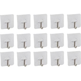 Resim 3b Trend 15 Adet Kendinden Yapışkanlı Şeffaf Askı Metal Kancalı 