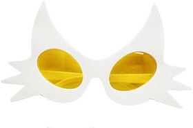 Resim Beyaz Renk Bıyık Tasarımlı Kedi Parti Gözlüğü 