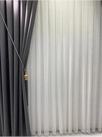 Resim Tül Kum Desenli Örme Kumaş 1 3 Sık Pileli Boru Pile Kırışmaz Ütü İstemez,Kırık Beyaz 500 X 240 