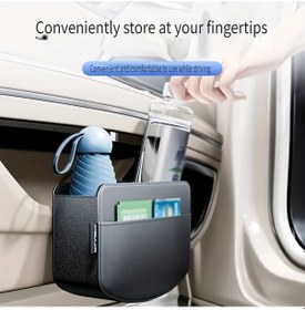 Resim Xuweiwei Universal Car Organizer 1pc Black Çok Amaçlı Universal Araç Düzenleyici Suni Deri Kapı Depolama Kart Yuvası Ve Bardak Tutucu 