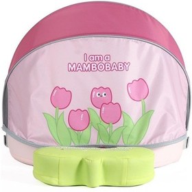 Resim Mambobaby Yüzme Simidi - Pink Flowers, Emniyetli, Gölgelikli Ve Ayak Destekli 