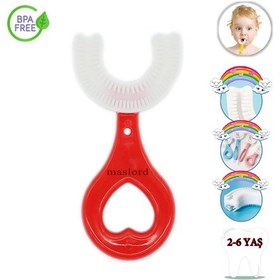 Resim Mas Lord U Tipi Yeni Nesil Diş Fırçası - Kırmızı - Kalp Model 2-6 Yaş 