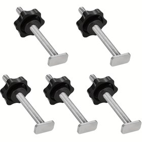 Resim M8 Şeftali Çiçeği El ile Sıkılmış T-Tipi Vida 5 adet Set/10 adet Set Saf Bakır Somun 100Mm Uzun T-Tipi Vida, 19Mm/30/45 Tip Ahşap İşleme İzine Uygun 