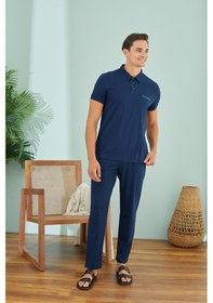 Resim Erkek Kısa Kol Lacivert Pijama Takım C8t7n49 001 