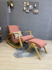 Resim Asedia Ekol Naturel Somon Ahşap Sallanan Sandalye Dinlenme Koltuğu 