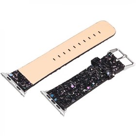 Resim Ally Apple Watch 7-8 45mm 6-5-4 44mm Kordon Kayış Deri Sim İşlemeli 3-2-1 42mm-(5775) 