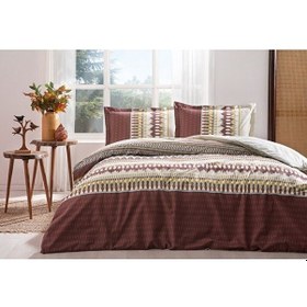 Resim Özdilek Ranforce Tek Kişilik Nevresim Takımı-Ikat Bordo 