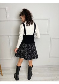 Resim Eliş Şile Bezi Salopet Pazen Kısa Etek Çıtır Desen Beyaz Byz 