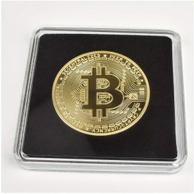 Resim 1 adet Bitcoin Anma Madeni Para, Cam Akrilik Kılıf ile Demir Metal, Genel Uyumluluk, Elektrik Gerektirmez, Tüyü Olmayan, Noel ve Evrensel Bayramlar için İdeal, Toplanabilir Taklit 