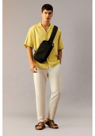 Resim Defacto Relax Fit Polo Yaka Tensel Kısa Kollu Gömlek F6484ax25smyl488 Sarı 