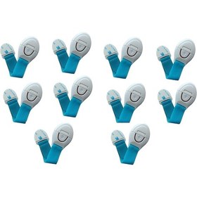 Resim Bebek Çocuk Güvenlik Dolap Çekmece Kilidi Güvenlik Seti-(Cırtlı Kilit Mavi -10 Adet) Çok Renkli 