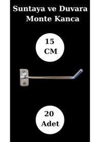 Resim 20 Adet 15 Cm Suntaya Kanca Duvara Monte Kanca Çok Amaçlı Kanca Krom 