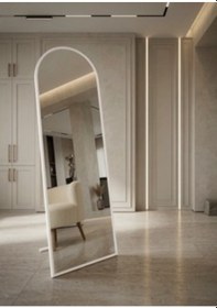 Resim Ersan Dizayn Beyaz Oval Ayaklı Boy Aynası 50x160 Beyaz 