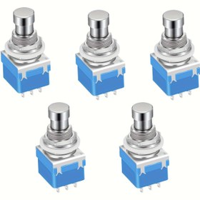 Resim 5'li Paket DAIERTEK 12mm 3PDT Kilitlenebilir Gerçek Bypass Gitar Pedal Anahtarları - Etki Pedalları, Amplifikatörler & Müzik Ekipmanları için Lehim Bağlantı Noktalarına Sahip Dayanıklı Epoksi & PA66 Ayak Anahtarları, Çoklu Efekt Gitar Pedalı, Kompakt Anahtar Tasarımı, Yüksek Kaliteli Yapı 