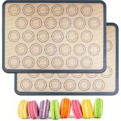 Resim 1/2 Silikon Pişirme Matı 41,94 x 29,46 cm Yeniden Kullanılabilir Yapışmaz Macaron Altlığı, Makaron, Pizza, Kurabiye ve Ekmek için Fırın Pedi 