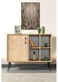 Resim 4108 Şile Metal Ayaklı Metal Kulplu 100 Cm Konsol - Tv Ünitesi - Yemek Odası - Kahve Köşesi Safir Safir 