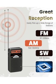 Resim SFL Product Taşınabilir Radyo AM FM SW Şarj Edilebilir Pil, Kulaklık Girişi, El Radyosu, Kullanımı Kolay 