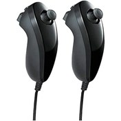 Resim Siyah -2 Adet-sol Sağ El Nunchuck Wii El Kavisli Oyun Kolu Denetleyicisi Nintendo Wii Oyun Denetleyicisi Nunchuck Wii Gamepad İçin 