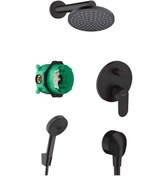 Resim Hansgrohe Vernis Shape Ankastre Banyo Seti Mat Siyah - 2 Siyah 