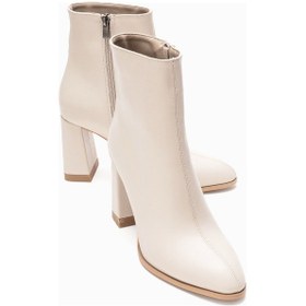 Resim Luvishoes Jewel Bej Cilt Kadın Topuklu Bot Bej 