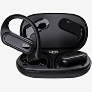 Resim LinkTech S28 TWS Spor Kancalı Bluetooth Kulaklık Siyah 