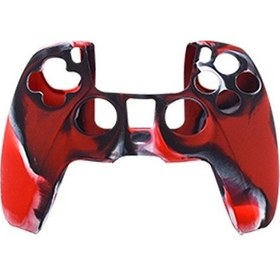 Resim Ps5 Kumandası İçin Silikon Kılıf Koruyucu Kapak, Ürün Rengi: Kamuflaj Kırmızı 