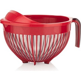 Resim Qlüx İdeas Qmix Pirinç Süzgeci Kırmızı 3000 ML 22 CM 