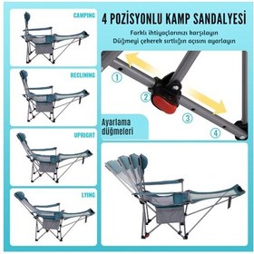 Resim Wejoy Aerocomfort Lounge 4 Pozisyonlu Yatabilen Kamp Sandalyesi Cyan/grey Mavi - Gri 