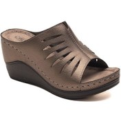 Resim Carlaverde Yüksek Taban Ortopedik Kadın Terlik Topuk Yüksekliği 8 Cm 170677 Krom 