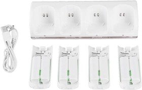 Resim MXGZ Şarj İstasyonu, Wii Easy için Şarj Cihazı, Denetleyici Şarjı için 4 Adet 2800mAh Şarj Edilebilir Pil Paketleri ile(2800mAh pil) 
