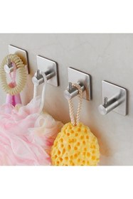 Resim Zift Unique 4 Adet Paslanmaz Çelik Banyo Askısı / Bornoz Askısı / Havlu Askısı / Havluluk / Askılık 