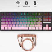 Resim Leaven K88 Mekanik Oyun Klavyesi- 3 Modlu Hot Swap Rgb 4000 Mah Batarya + Coiled Klavye Kablosu 