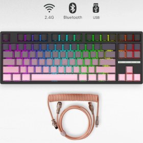 Resim Leaven K88 Mekanik Oyun Klavyesi- 3 Modlu Hot Swap Rgb 4000 Mah Batarya + Coiled Klavye Kablosu 