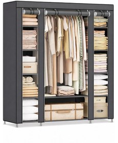 Resim Teknor-prado Bez Dolap 14 Raflı Büyük Organizasyonlu Gardırop Karry Gri 