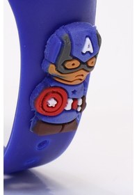 Resim Captain America Figürlü Dijital Led Takvimli Çocuk Kol Saati Dokunmatik Tuşlu Su Geçirmez Mavi-captn Siyah 