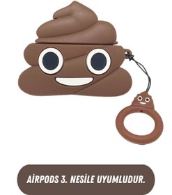 Resim DGK 3. Nesil Uyumlu Koruyucu Bluetooth Kulaklık Kılıfı Poop Figürlü 