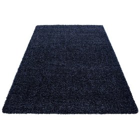 Resim Soft Shaggy Halı Yüksek Tüylü Düz Lacivert Rengi Çocuk Odası Oturma Odası Salon Mutfak Halısı 