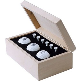 Resim Zekupp 3 Adet Profesyonel Golf Toplu Ahşap Kutulu El Yapımı Golf Beyaz 