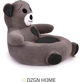 Resim Dzgn Home Portatif Taşınabilir Pelüş Ayıcık Koltuk- Çocuk Koltuğu - Gri Siyah 