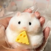 Resim Yumuşak Peluş Oyuncak Fare Peynirli - Sevimli Beyaz ve Sarı Duyusal Dolgu Hayvan, Noel, Cadılar Bayramı ve Doğum Günü Hediyeleri için Mükemmel, Eğlenceli Rahatlatıcı ve Dekoratif Oyun 