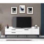 Resim DEMONTE DECOR 180 Cm Lucy Tv Ünitesi,sehpası Beyaz-beyaz 