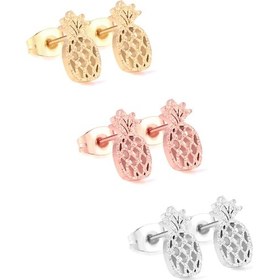 Resim Luxusteel 3 Çift Paslanmaz Çelik Top Küpe Kulak Kıkırdak Piercing Seti Platin Kaplama 