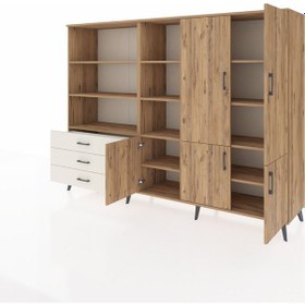 Resim Hyperion Dolap 11 Raflı 3 Çekmeceli 5 Kapaklı 220x44x163 Çam-çam/ Çam-çam/aytaşı 