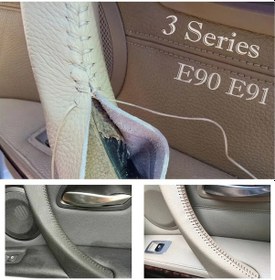 Resim Siyah-sol-iç Kapı Paneli Kolu Çekme Ayar Kapağı Bmw 3 Serisi E90 E91 E92 E93 