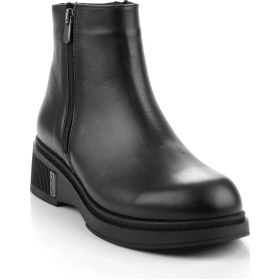 Resim Siyah Hakiki Deri Kadın Bot & Bootie K02631128803 Siyah 