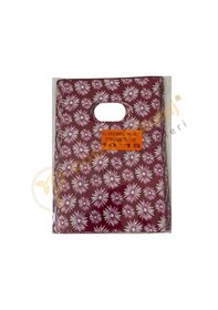 Resim Bordo Çiçek Desenli Takı Poşeti 10x15 Cm Hediyelik Poşet 