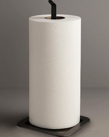 Resim Orret Home Masa Üstü Solo Kağıt Havluluk - Siyah Paslanmaz Metal Dikey Havlu Tutucu - Modern Mat Siyah Mutfak Tezgahı İçin Havlu Standı (Kağıt Havluluk) 